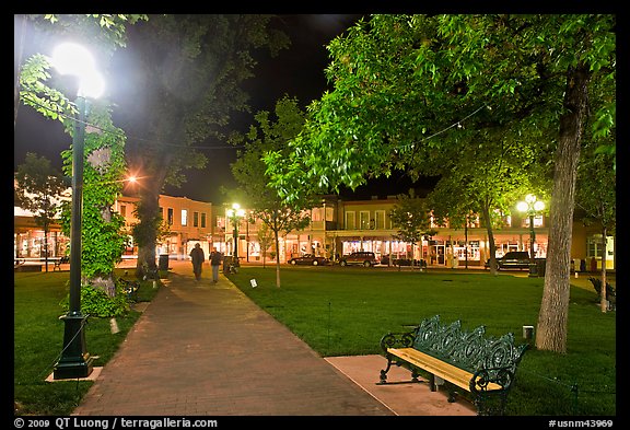 Plazza by night. Santa Fe, New Mexico, USA