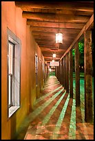 Gallery bordering Sena Plazza by night. Santa Fe, New Mexico, USA ( color)