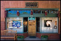 Canyon Road fine art gallery storefront,. Santa Fe, New Mexico, USA (color)