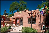 Art gallery and modern sculptures. Santa Fe, New Mexico, USA (color)