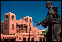 Statue and Institute of American Indian arts museum. Santa Fe, New Mexico, USA