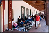 Palace of the Governors with native vendors. Santa Fe, New Mexico, USA