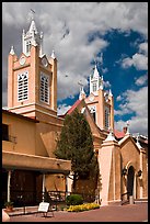 Historic San Felipe de Neri Church on plaza. Albuquerque, New Mexico, USA