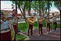 Mariachi band on old town plazza. Albuquerque, New Mexico, USA