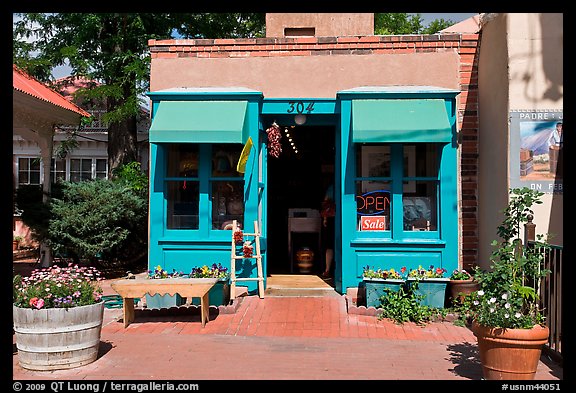 Blue store, old town. Albuquerque, New Mexico, USA