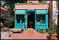 Blue store, old town. Albuquerque, New Mexico, USA (color)