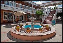 Fountain in shopping area, old town. Albuquerque, New Mexico, USA (color)