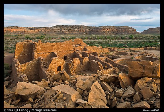 Great house, Pueblo Bonito. Chaco Culture National Historic Park, New Mexico, USA (color)
