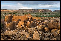 Great house, Pueblo Bonito. Chaco Culture National Historic Park, New Mexico, USA (color)