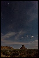 Stars over Fajada Butte. Chaco Culture National Historic Park, New Mexico, USA