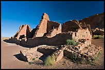 Pueblo Bonito, early morning. Chaco Culture National Historic Park, New Mexico, USA (color)