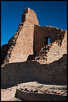Brick walls, Pueblo Bonito. Chaco Culture National Historic Park, New Mexico, USA (color)