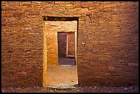 Aligned doorways. Chaco Culture National Historic Park, New Mexico, USA (color)