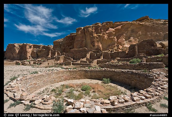 Ceremonial Kiva in Pueblo Bonito. Chaco Culture National Historic Park, New Mexico, USA (color)
