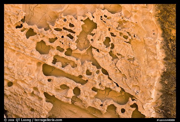 Holes in rock. Chaco Culture National Historic Park, New Mexico, USA (color)