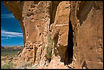 Canyon walls with petroglyphs. Chaco Culture National Historic Park, New Mexico, USA ( color)