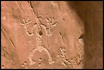 Carved rock figures of a man. Chaco Culture National Historic Park, New Mexico, USA