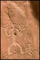 Rock graphics of a man. Chaco Culture National Historic Park, New Mexico, USA