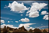 Pueblo Del Arroyo and clouds. Chaco Culture National Historic Park, New Mexico, USA ( color)