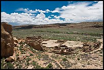 Pueblo Bonito from above. Chaco Culture National Historic Park, New Mexico, USA ( color)