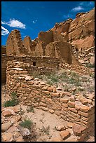 Masonery walls, Kin Kletso. Chaco Culture National Historic Park, New Mexico, USA ( color)