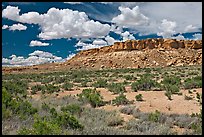 Rim cliffs and clouds. Chaco Culture National Historic Park, New Mexico, USA