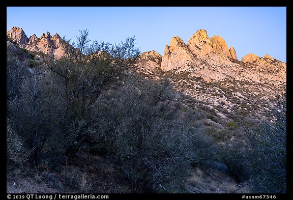 Organ Mountains at dawn. Organ Mountains Desert Peaks National Monument, New Mexico, USA (color)