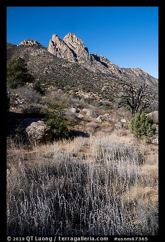 Rabbit Ears above Aguirre Springs. Organ Mountains Desert Peaks National Monument, New Mexico, USA