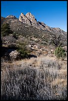 Rabbit Ears above Aguirre Springs. Organ Mountains Desert Peaks National Monument, New Mexico, USA ( color)