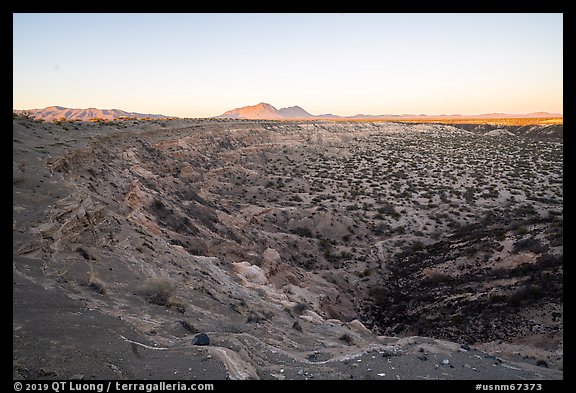 Kilbourne Hole and Cox Peaks at sunrise. Organ Mountains Desert Peaks National Monument, New Mexico, USA (color)