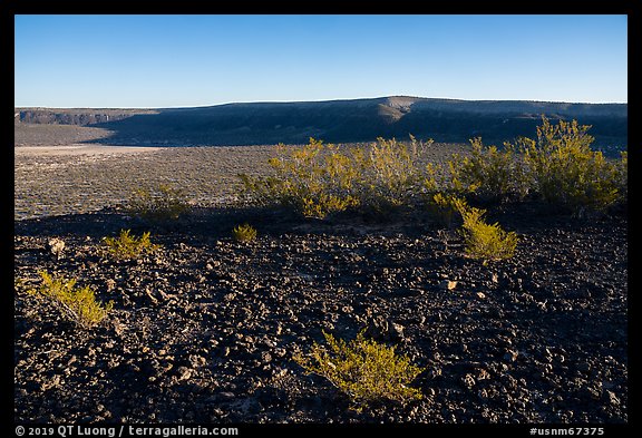 Lava rocks and crater, Kilbourne Hole. Organ Mountains Desert Peaks National Monument, New Mexico, USA (color)