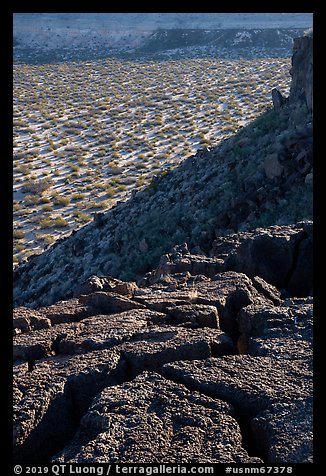 Basalt rocks and Kilbourne Hole. Organ Mountains Desert Peaks National Monument, New Mexico, USA (color)