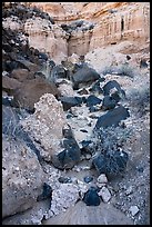 Volcanic rocks and colorful Kilbourne Hole crater walls. Organ Mountains Desert Peaks National Monument, New Mexico, USA ( color)