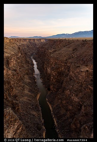 Rio Grande Gorge at dawn. Rio Grande Del Norte National Monument, New Mexico, USA (color)
