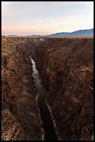 Rio Grande Gorge at dawn. Rio Grande Del Norte National Monument, New Mexico, USA ( color)