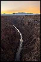 Rio Grande Gorge at sunrise from High Brige. Rio Grande Del Norte National Monument, New Mexico, USA ( color)