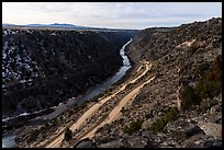 Rio Grande Gorge and road switchbacks. Rio Grande Del Norte National Monument, New Mexico, USA ( color)
