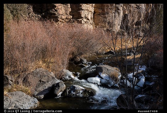 Rio Hondo in winter. Rio Grande Del Norte National Monument, New Mexico, USA (color)