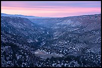 Rio Grande Gorge from Chawalauna Overlook, winter sunrise. Rio Grande Del Norte National Monument, New Mexico, USA ( color)