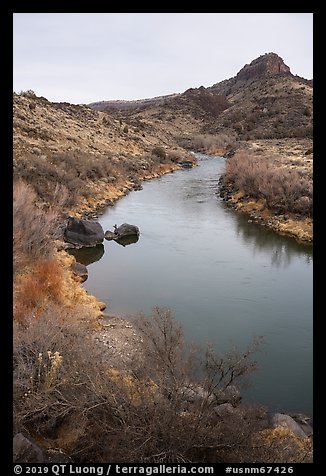 Rio Grande River in Lower Rio Grande River Gorge. Rio Grande Del Norte National Monument, New Mexico, USA (color)