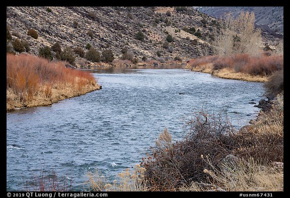 Rio Grande River in winter. Rio Grande Del Norte National Monument, New Mexico, USA (color)