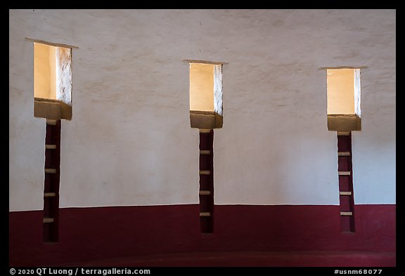 Windows, Great Kiva. Aztek Ruins National Monument, New Mexico, USA (color)