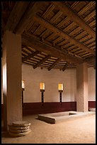 Wnndows and roof inside Great Kiva. Aztek Ruins National Monument, New Mexico, USA ( color)