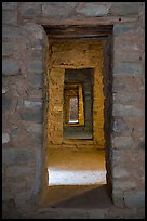 Passageway with doors, West Ruin. Aztek Ruins National Monument, New Mexico, USA ( color)
