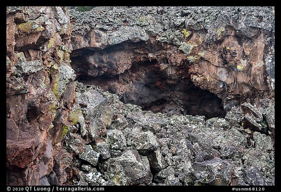 Entrance of lava tube. El Malpais National Monument, New Mexico, USA