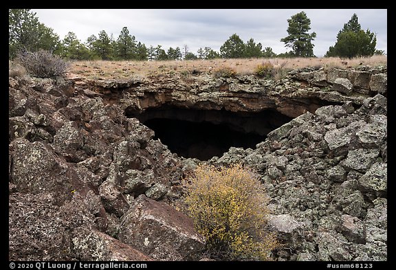 Cave entrance. El Malpais National Monument, New Mexico, USA (color)