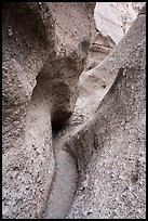 Slot canyon carved in Peralta Tuff. Kasha-Katuwe Tent Rocks National Monument, New Mexico, USA ( color)