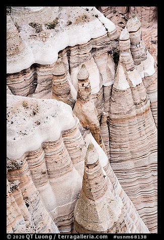 White cliffs and tent rocks. Kasha-Katuwe Tent Rocks National Monument, New Mexico, USA (color)