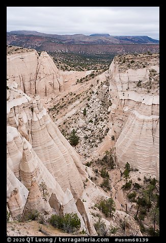 Tent rocks bordering Peralta Canyon. Kasha-Katuwe Tent Rocks National Monument, New Mexico, USA (color)
