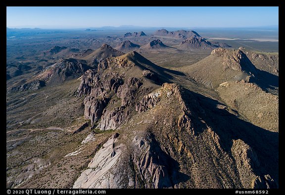Aerial view of Dona Ana Peak. Organ Mountains Desert Peaks National Monument, New Mexico, USA (color)